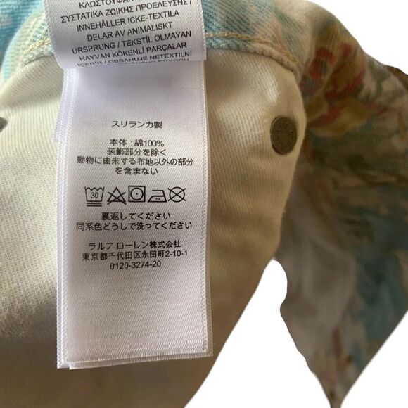 Polo Ralph Lauren Floral Denim Shorts Sz 32 Cut Off Crosby Relaxed Distressed - Picture 11 of 12